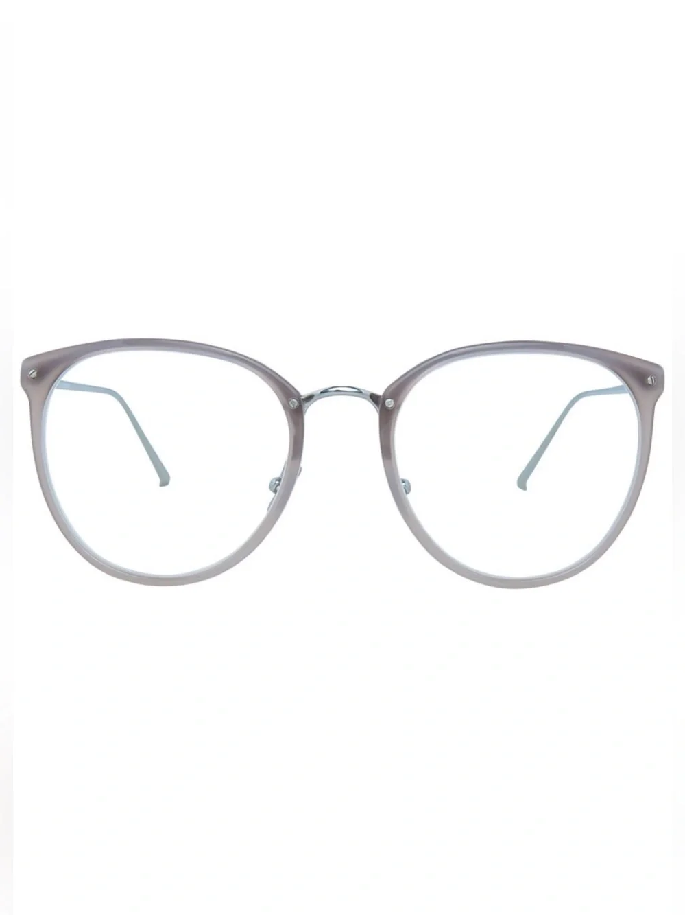 LINDA FARROW Calthorpe Oval Optical Glasses NWT Milky Grey White Gold Titanium